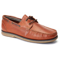 Base London Stern Herren Bootsschuhe Aus Gebranntem Tan-Leder