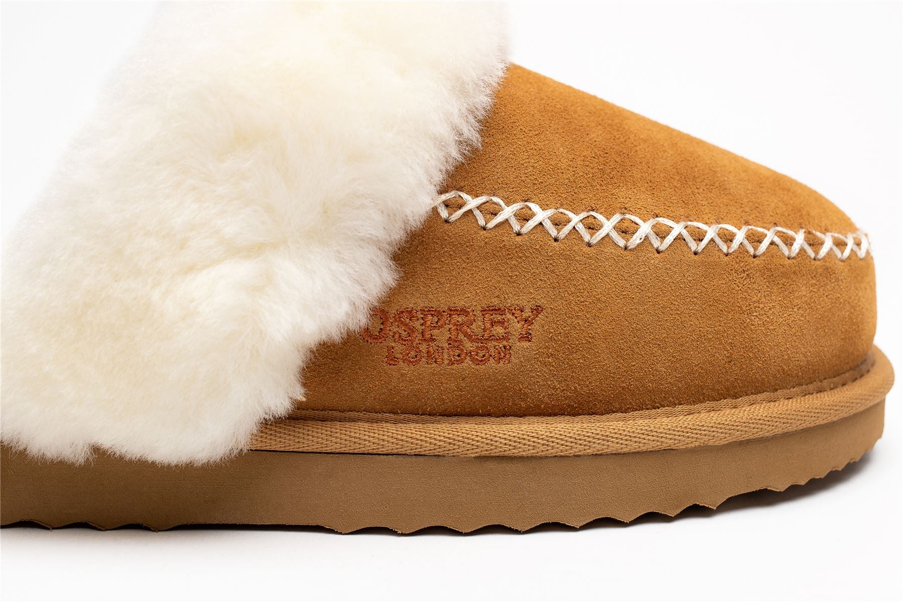 Osprey London The Celeste Wildleder Damen Braune Hausschuhe