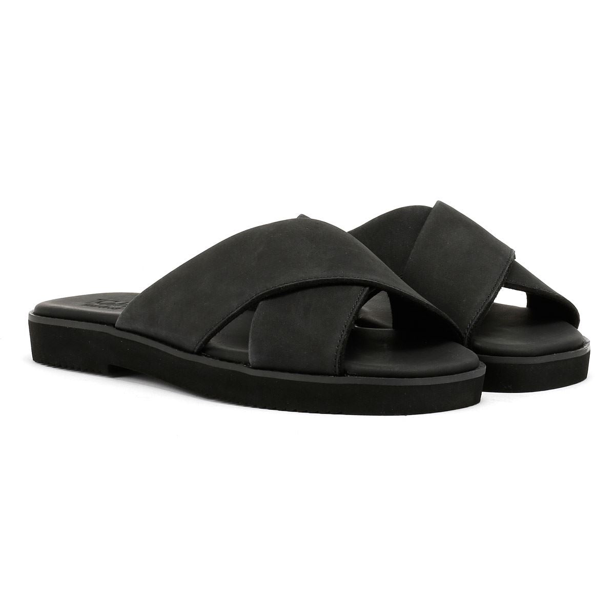TOMS Mae Crossover Damen Sandalen Aus Schwarzem Leder