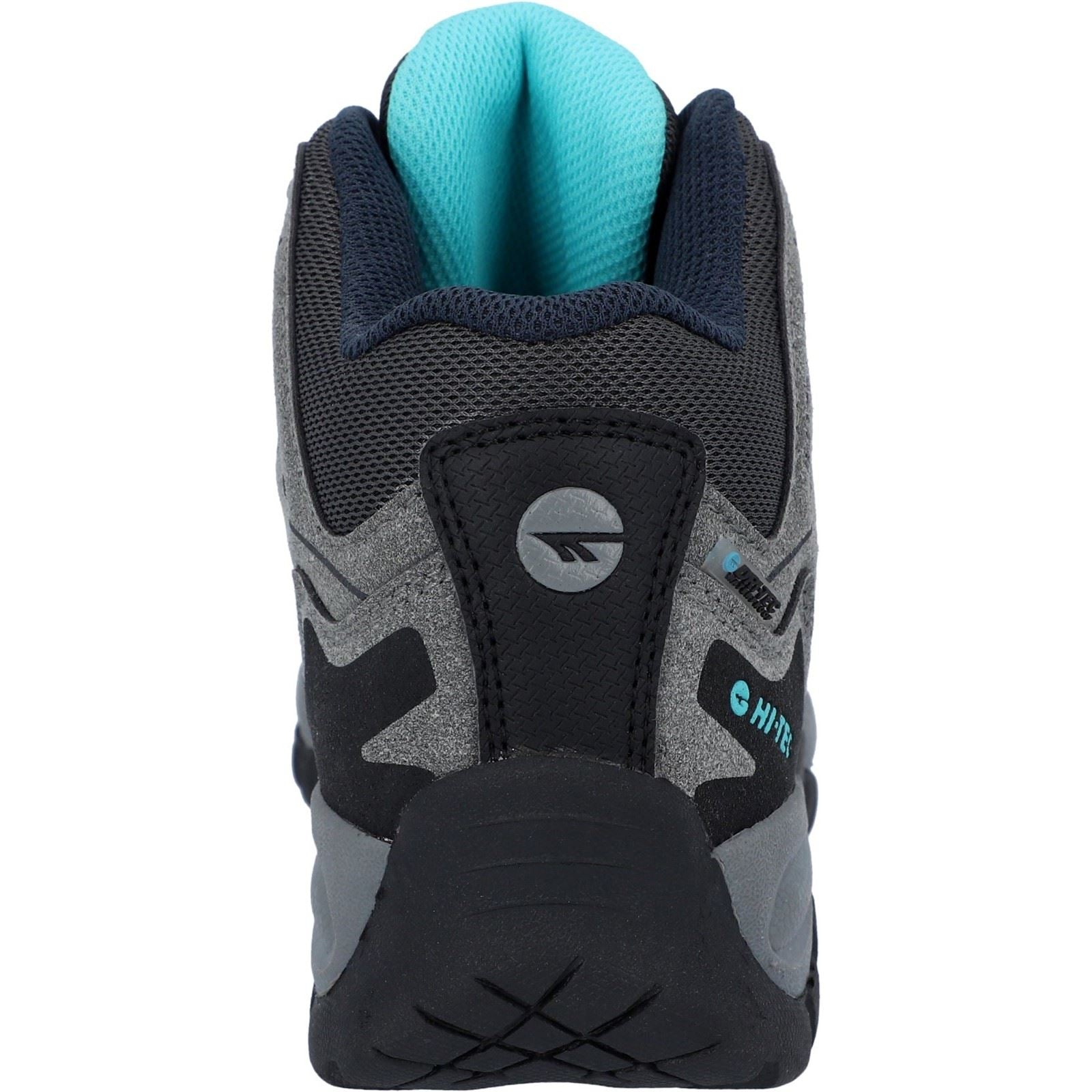 Hi-Tec Corzo Mid Pu Wildleder Damen Wanderschuhe In Graphitgrau/Dunkelrot