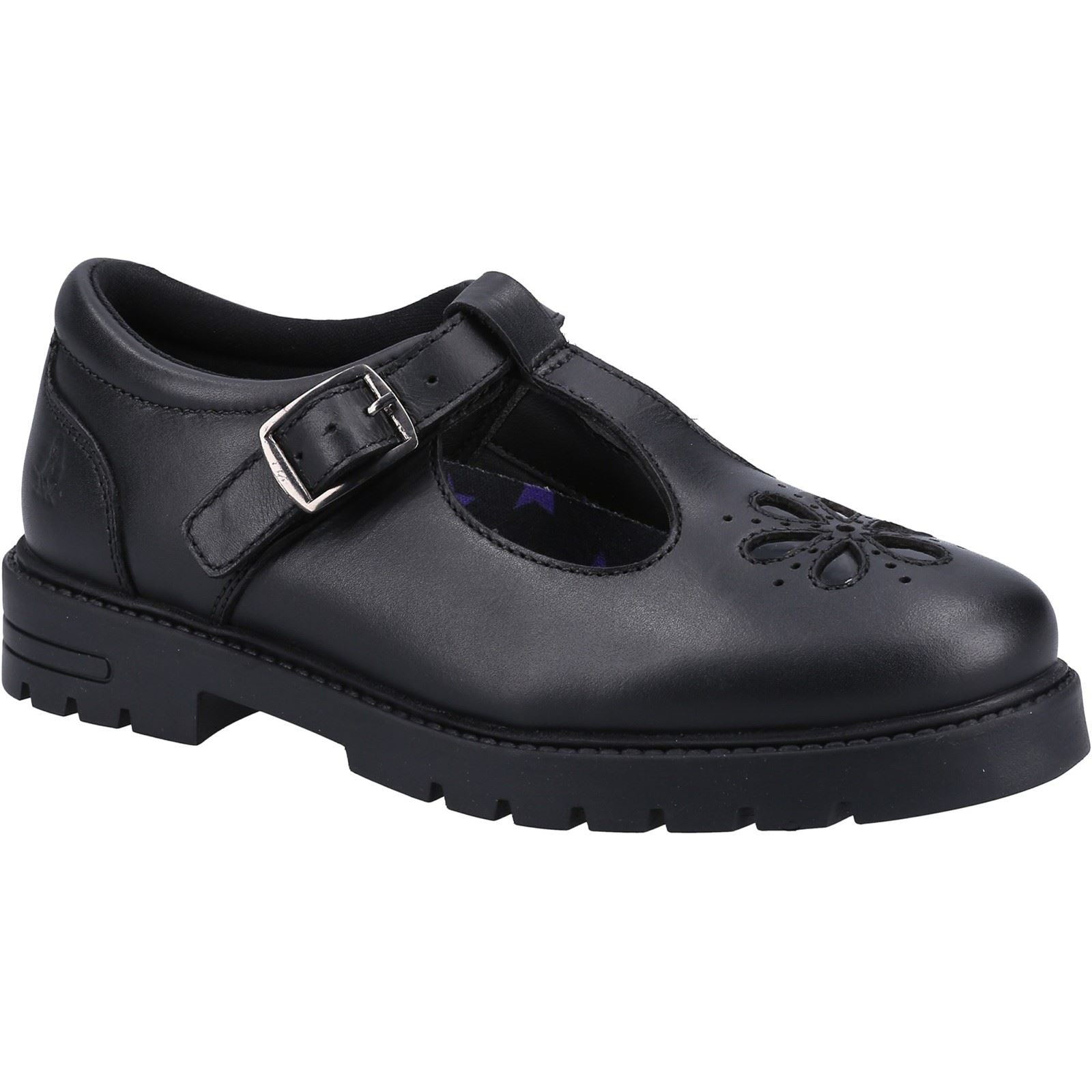 Hush Puppies Fiona JNR Mädchenschuhe Aus Schwarzem Leder