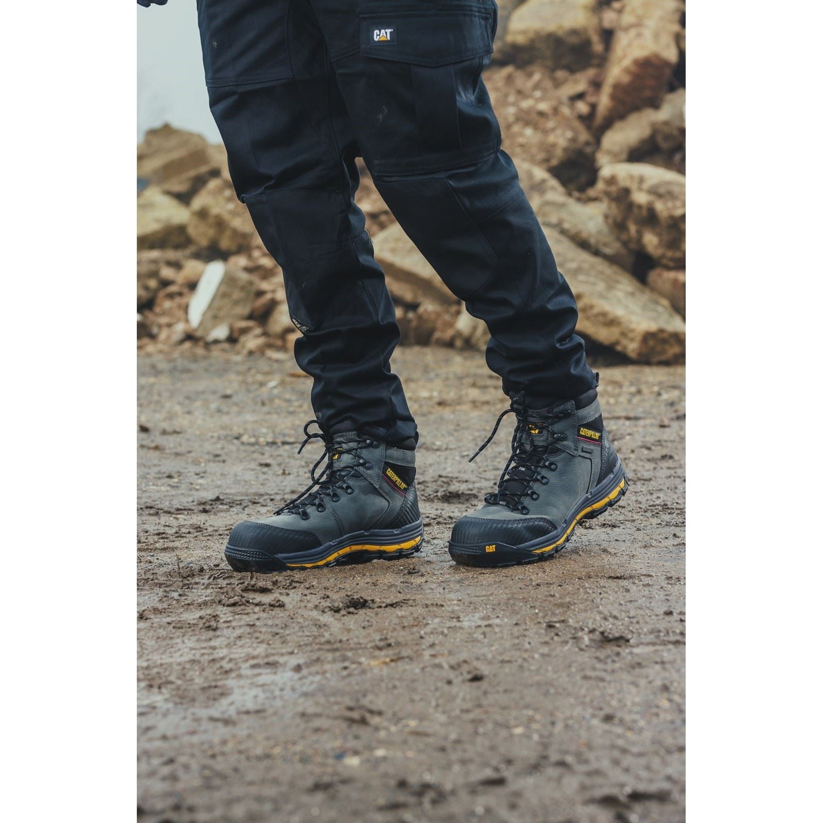 Caterpillar Munising Leder Dunkler Schatten Sicherheitsstiefel