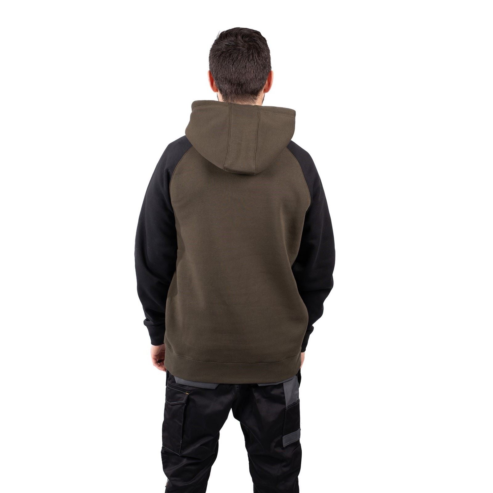 Caterpillar Raglan Baumwolle Herren Grünes Kapuzensweatshirt