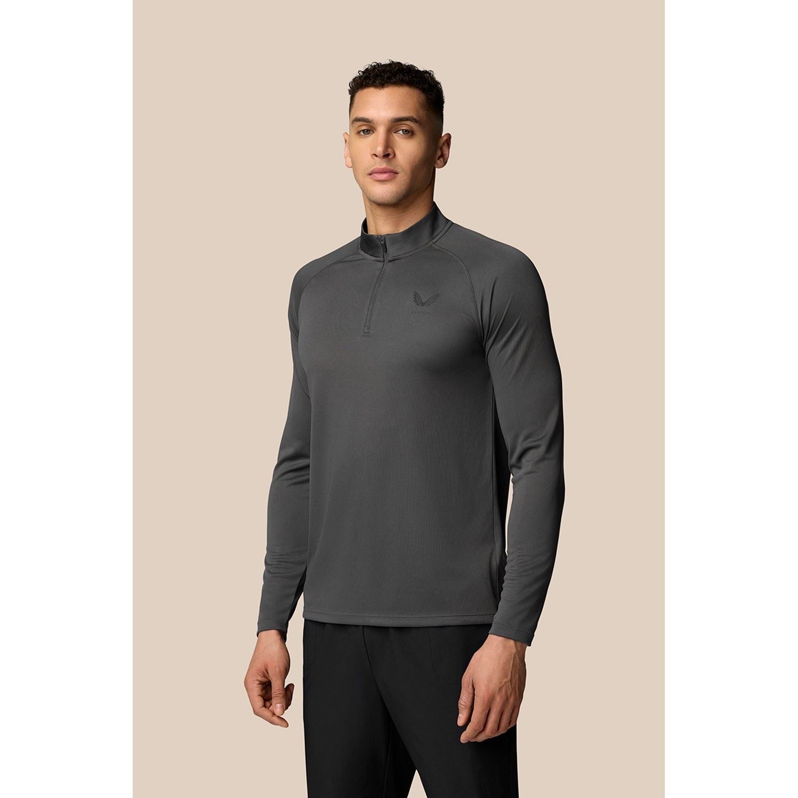 Castore Adapt Training 1/4 Zip Top Polyester Herren Graue Activewear T-Shirts