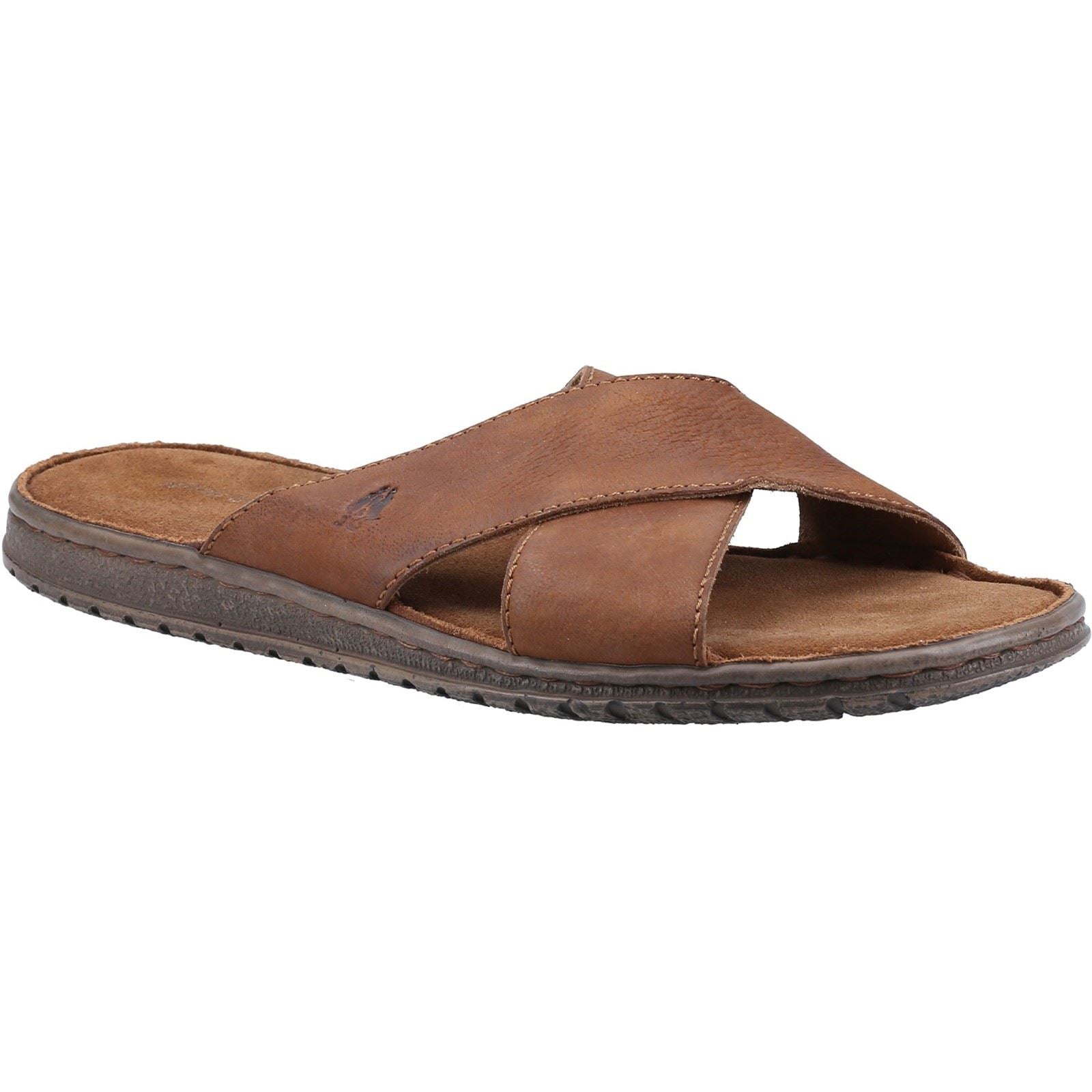 Hush Puppies Nile Cross Over Leder Herren Braune Sandalen
