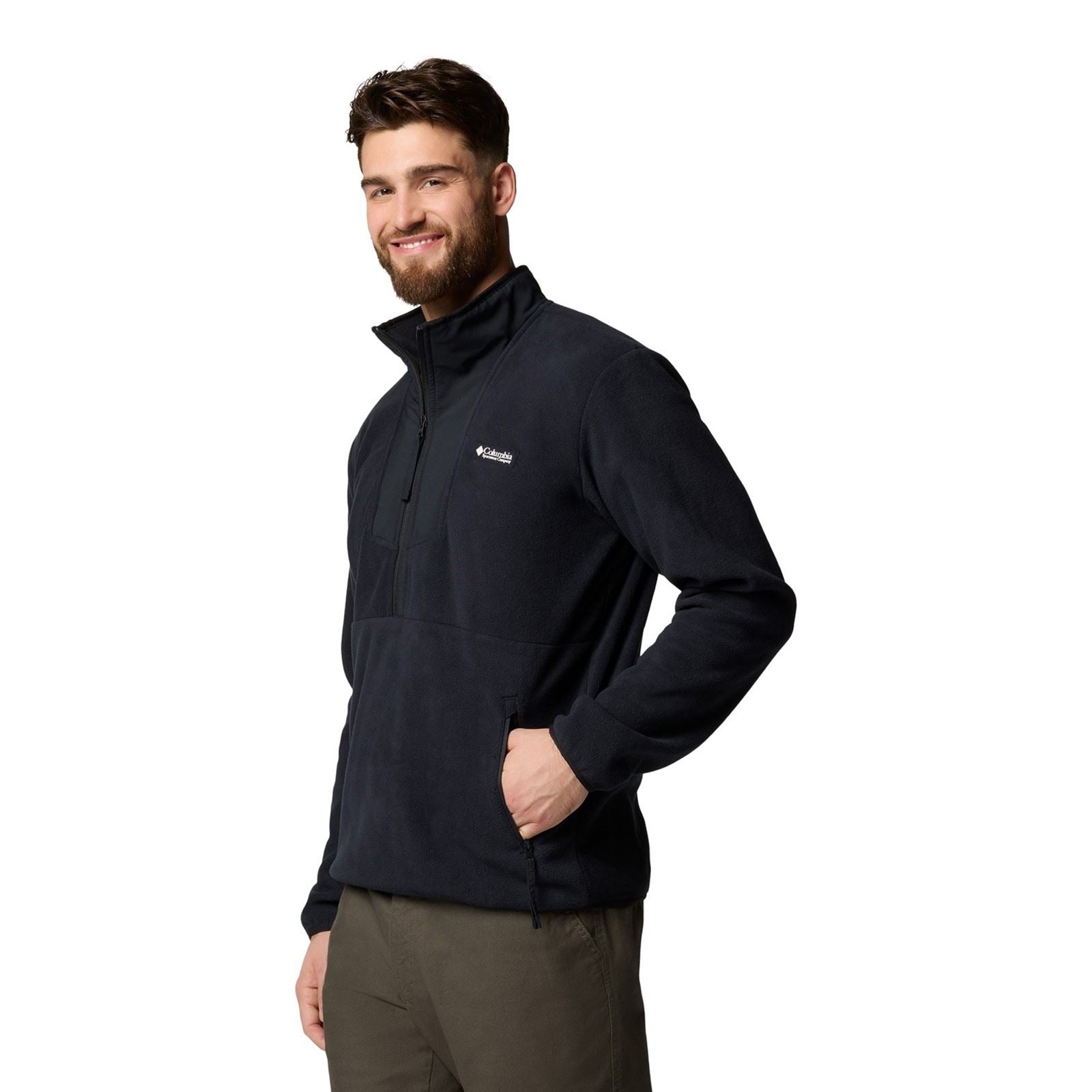 Columbia Sequoia Grove Half Zip Fleece Polyester Herren Schwarze Zip-Kragen-Pullover