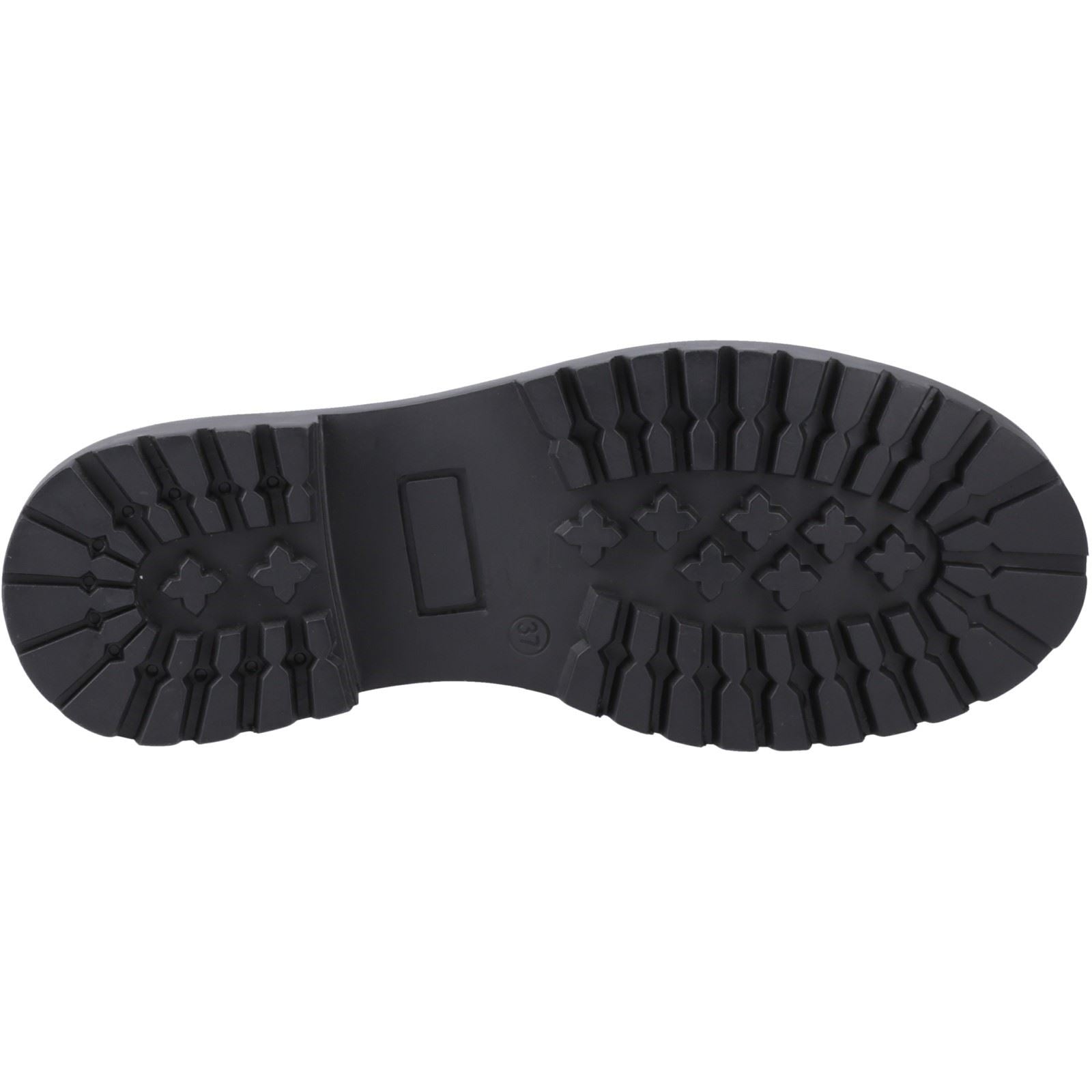 Hush Puppies Aubrey Lace Up Snr Mädchenschwarze Derby Schuhe Aus Leder