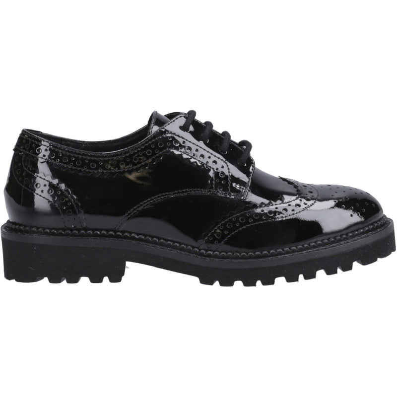 Hush Puppies Gabi Lace Up Mädchen Brogues Aus Schwarzem Leder