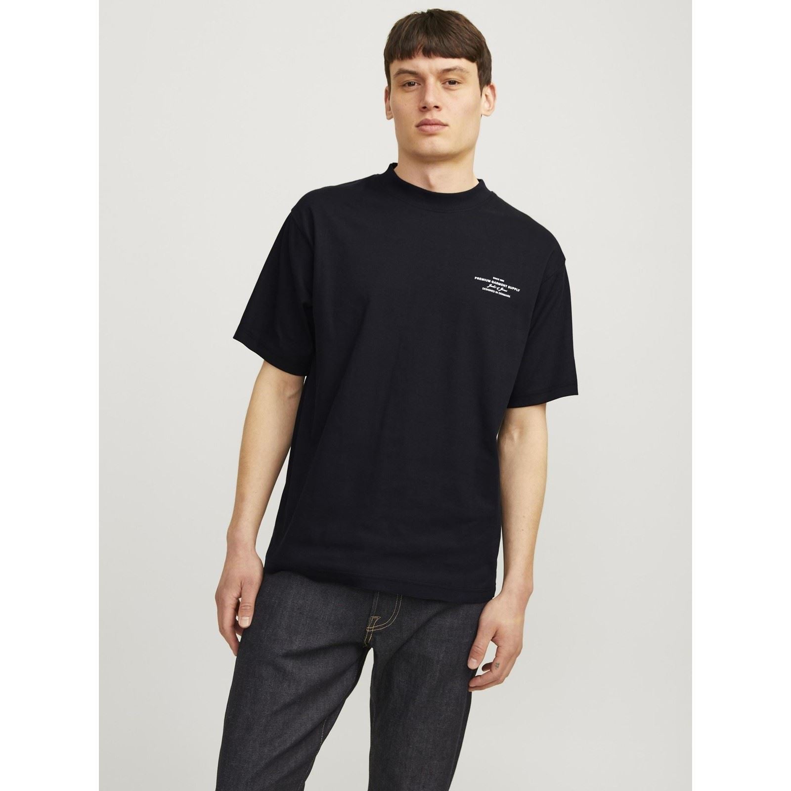 Jack & Jones Chad Branding Baumwoll-Männer Schwarze Farbe Kurzarm T-Shirts