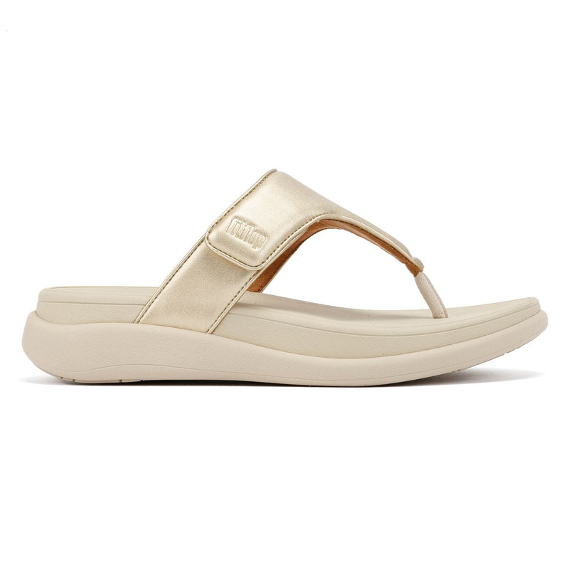 FitFlop F-Mode Go Adjustable Flatform Damen Gold Sandalen