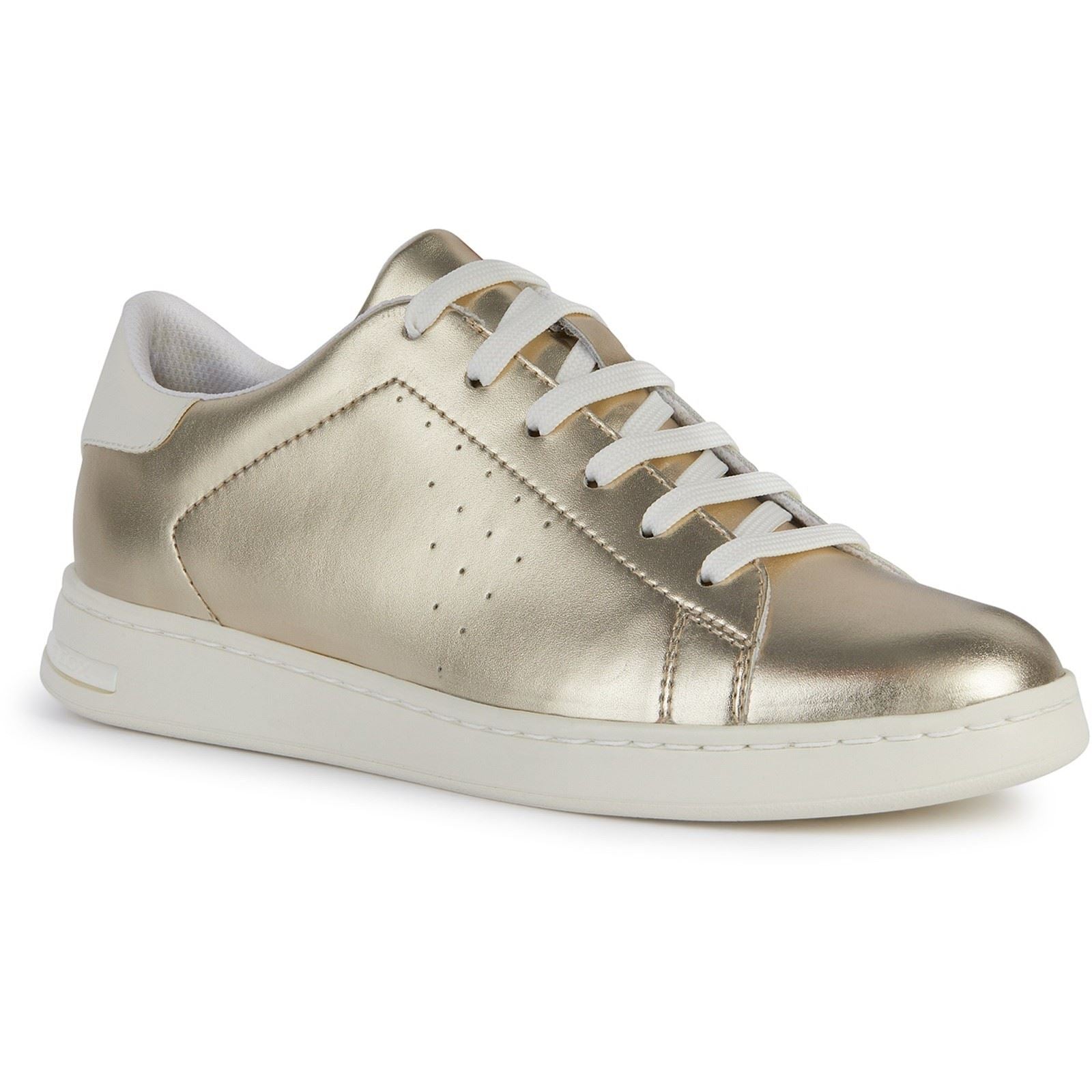 Geox D Jaysen B Faux Leder Damen Sneakers Lichtgold/Optik Weiß