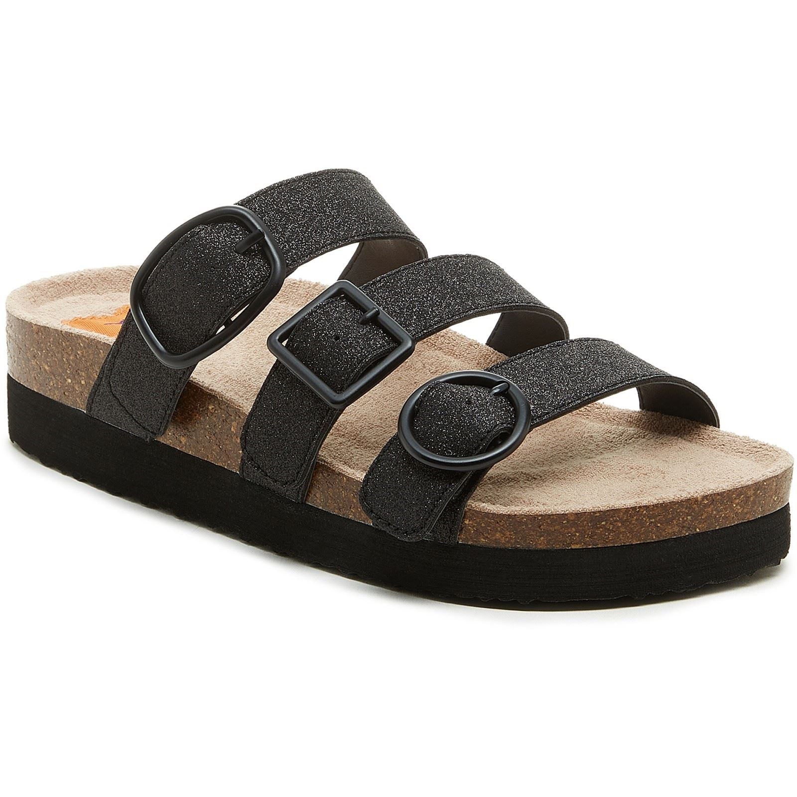 Rocket Dog Astor Glenn Glitter Stoff Damen Schwarze Sandalen