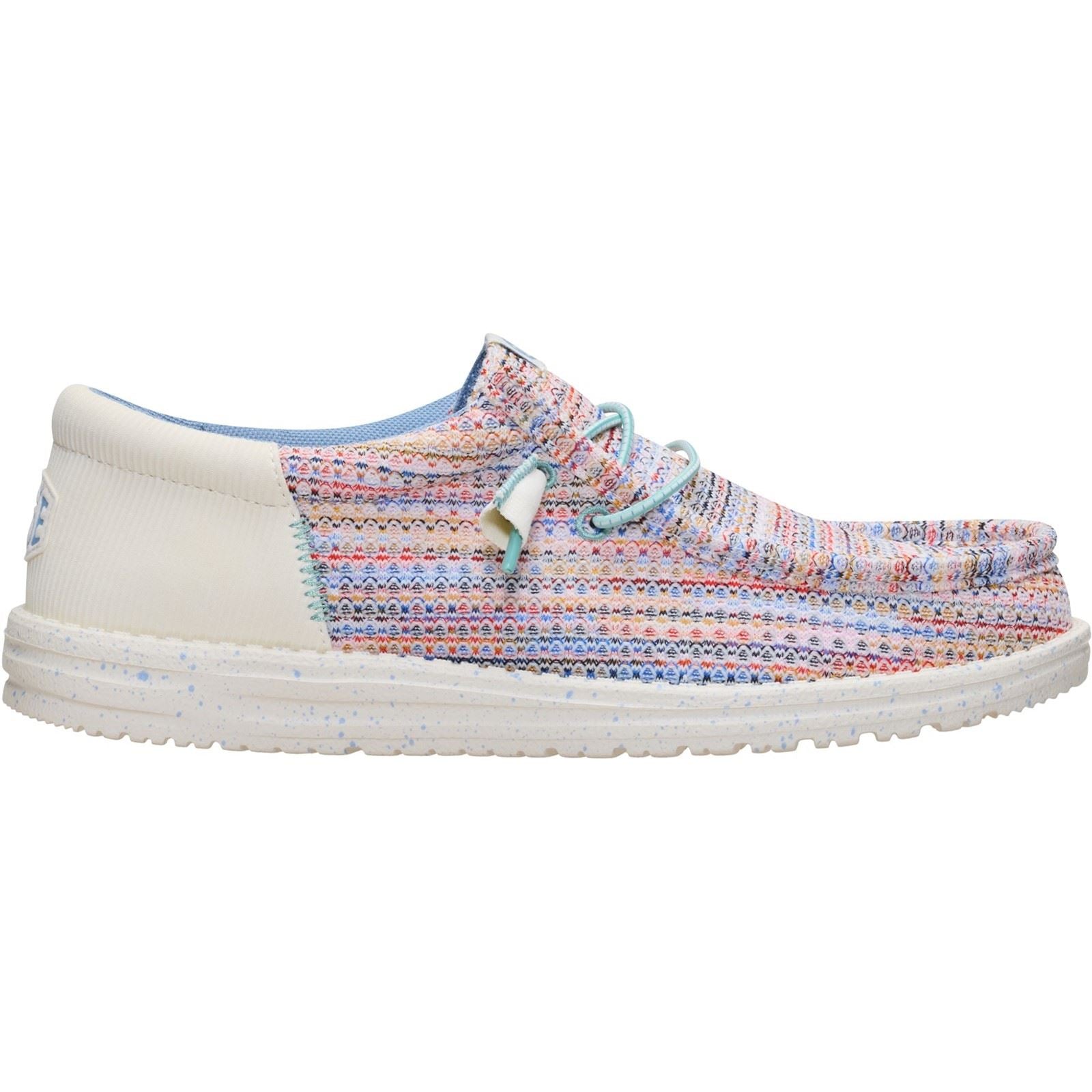 HEYDUDE Wally Funk Multi Mesh Polyester Herren Egret/Multi Mokassin Schuhe