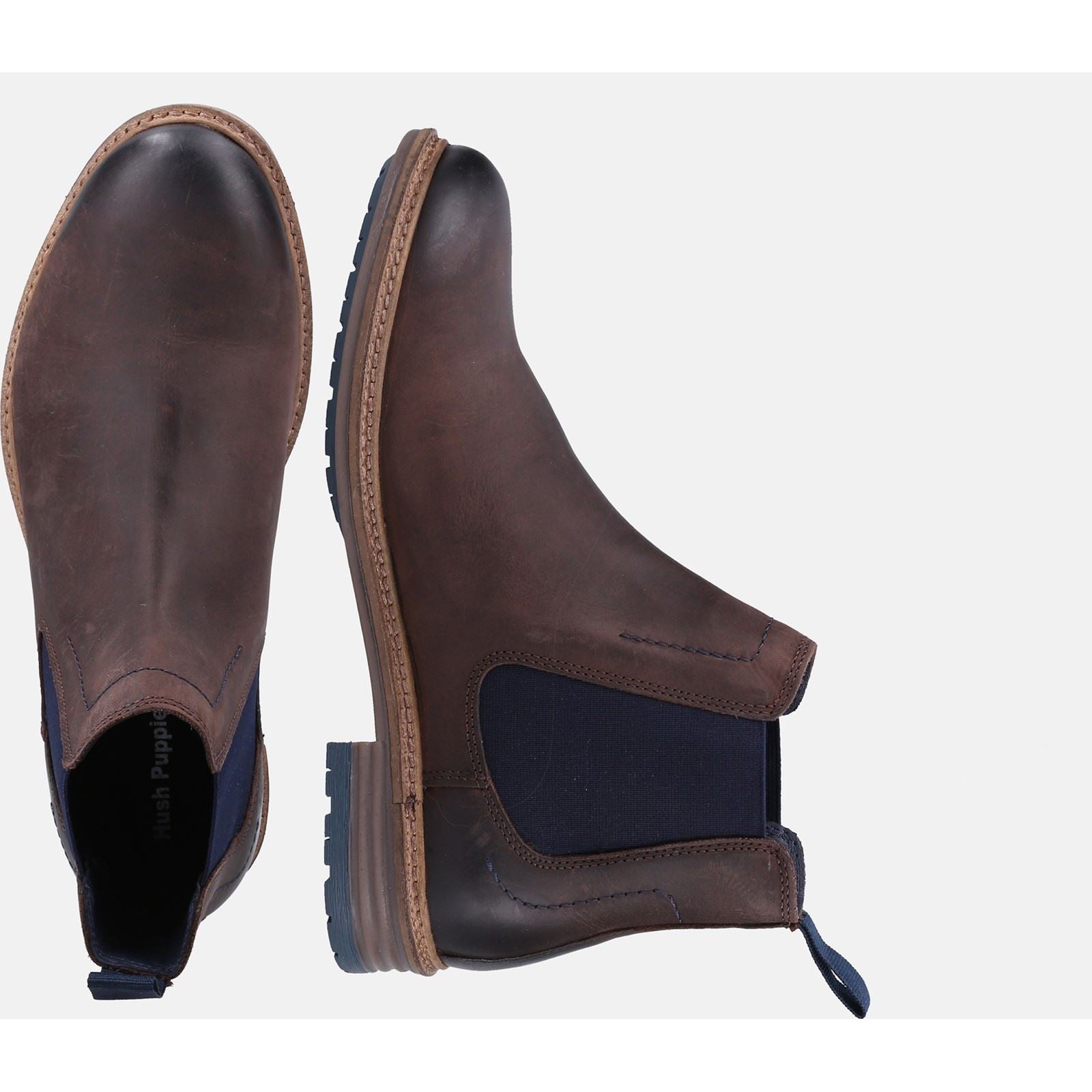 Hush Puppies Justin Chelsea Braune Herrenstiefel Aus Leder