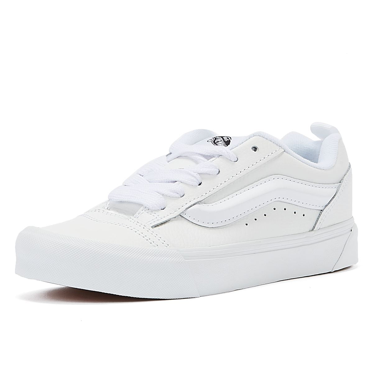 Vans Knu Skool Leder Wahre Damen Weiße Turnschuhe