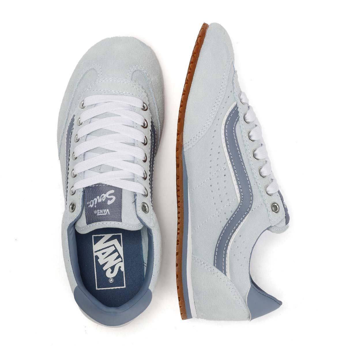Vans Super Lowpro Wildleder Damen Blaue Sneaker