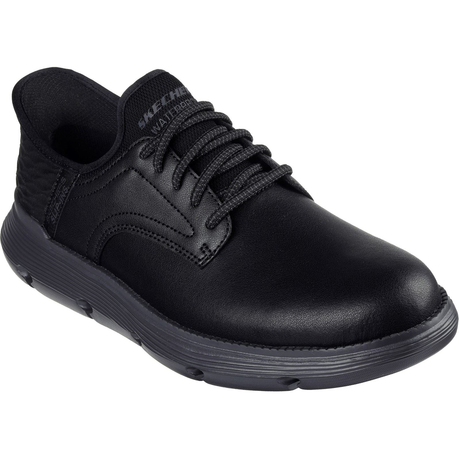 Skechers Garza Carlyn Schwarze Farbe Herren-Schnürschuhe Aus Leder