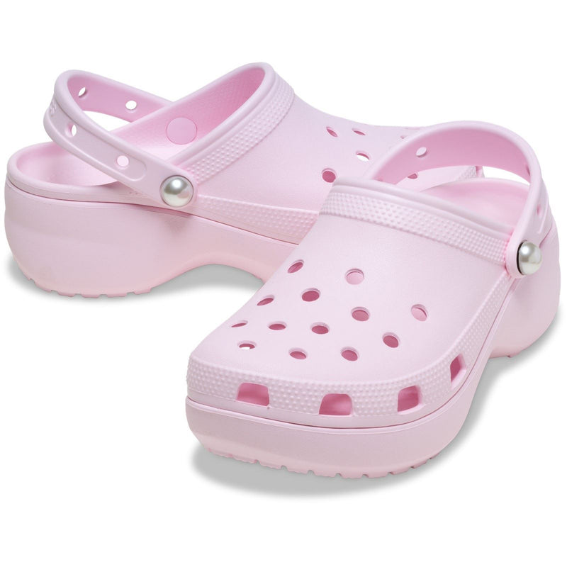 Crocs Classic Platform Damen Pantoletten Aus Rosafarbenem Thermoplast