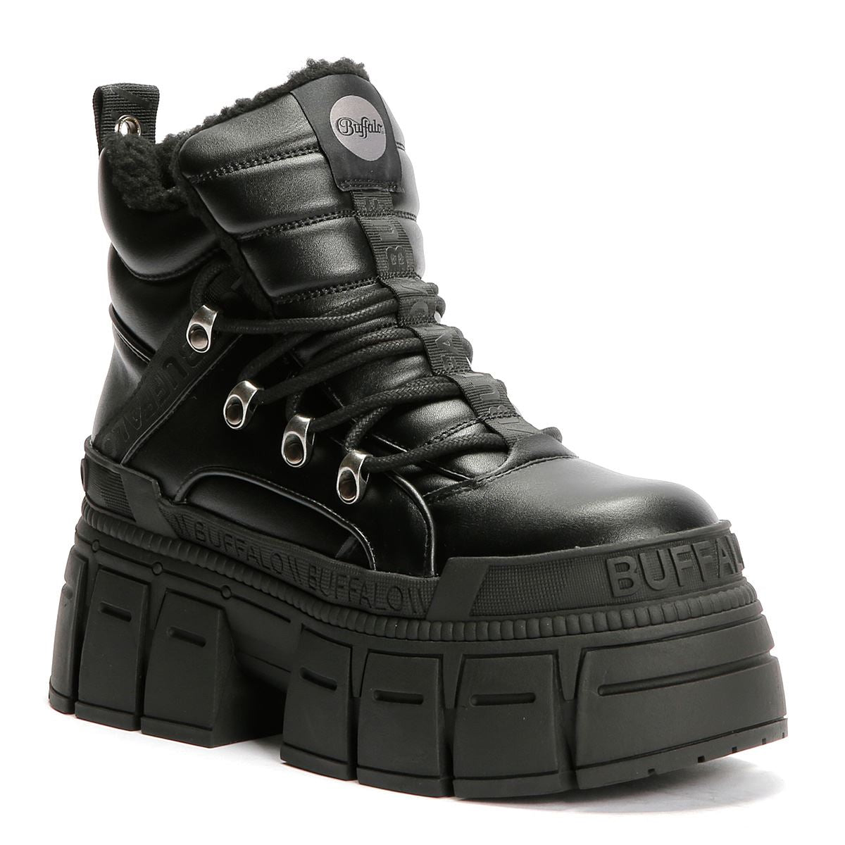 Buffalo Gospher Hike Mid Pad Damen Schwarze Farbe Stiefel