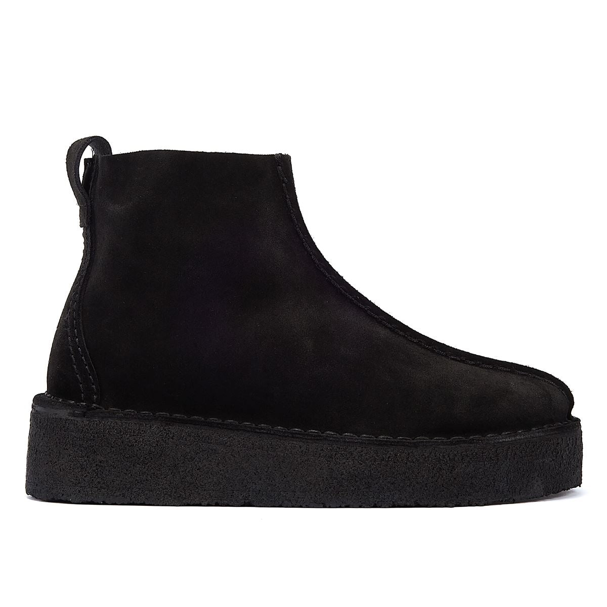 Clarks Originals Trek Keil Wildleder Damenstiefel In Schwarz