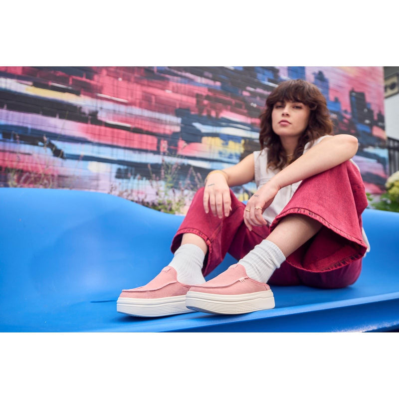 HEYDUDE Austin Lift Classic Damen Pantoletten Aus Leder Mit Rosettenapplikation