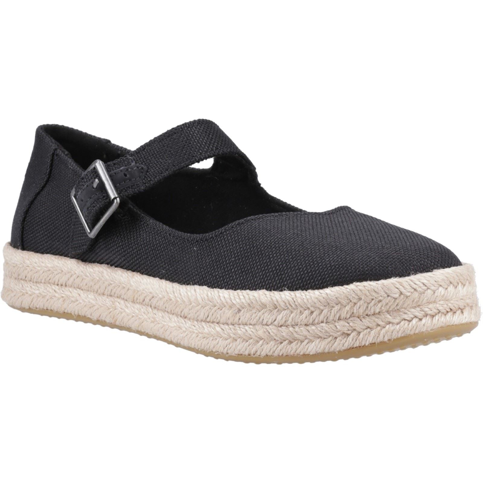 TOMS Carolina Mary Jane Synthetik Damen Espadrilles In Schwarz