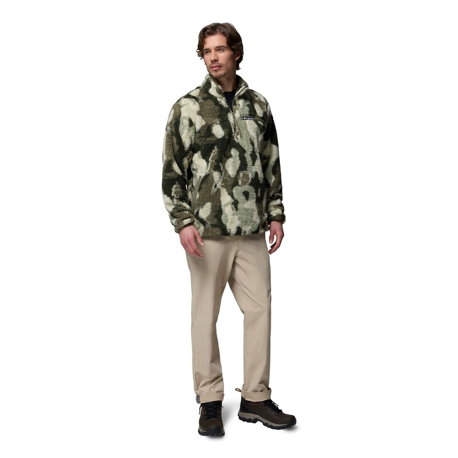 Columbia Rugged Ridge High Pile Half Zip Herren Grüner Fleece Pullover