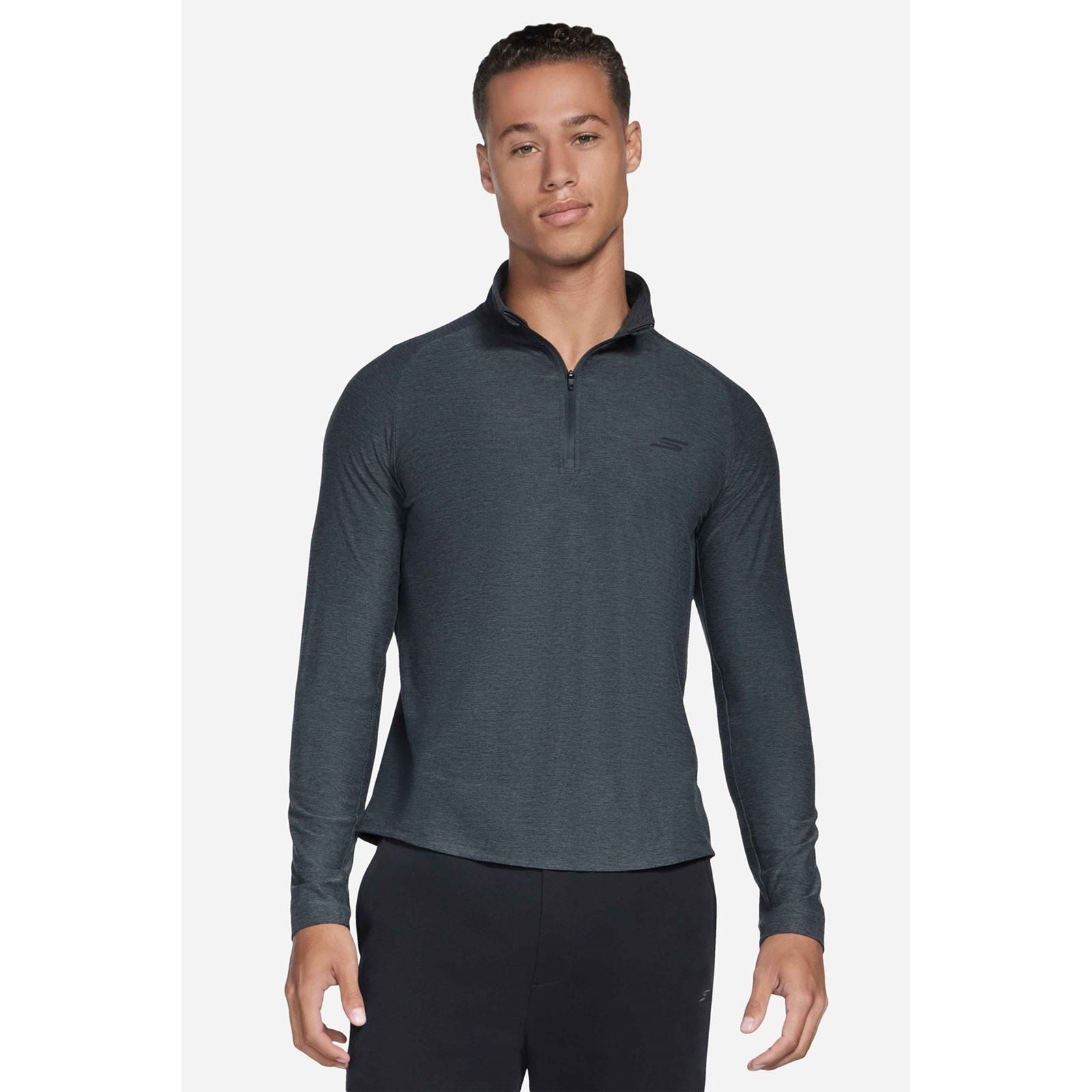 Skechers GO DRI All Day Performance 1/4 Zip Polyester Herren Schwarze Farbe Sport-T-Shirts