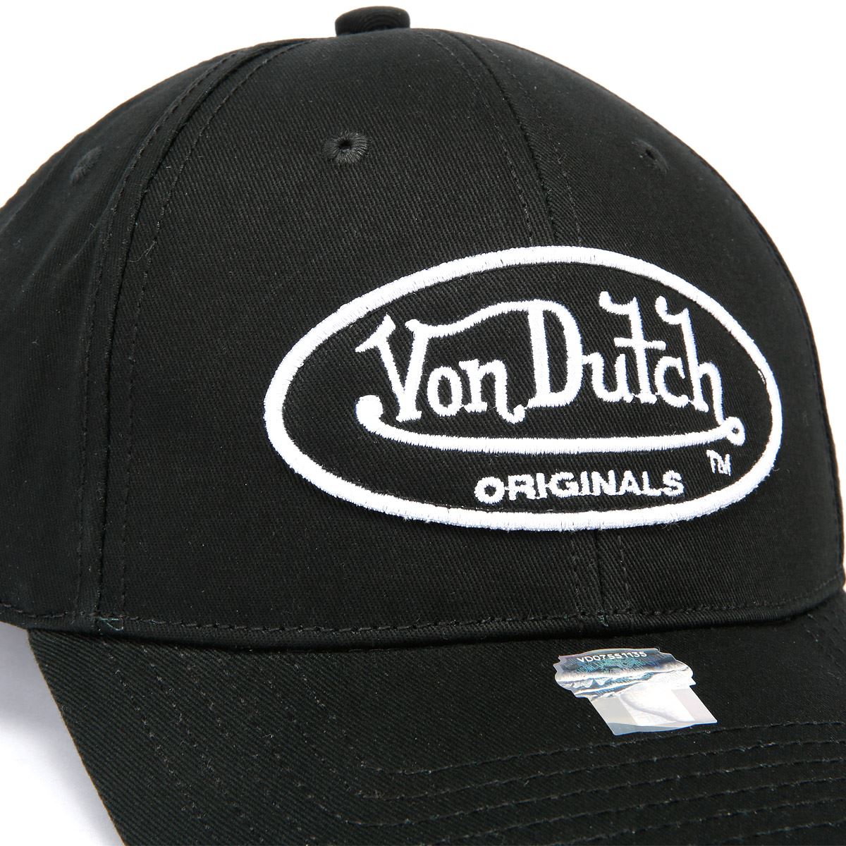 Von Dutch Baseball Baumwoll-Schwarzkappen
