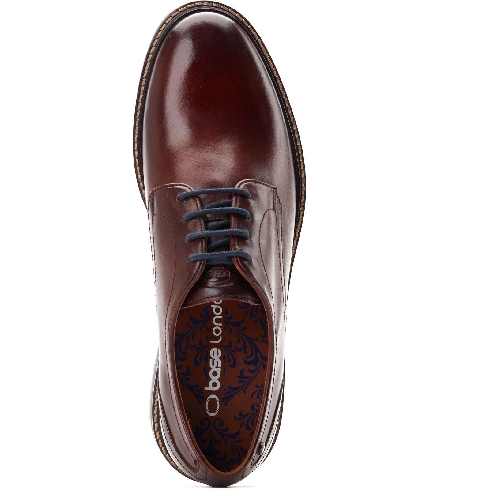 Base London Mawley Leder Herren Gebrannte Braune Oxford Schuhe