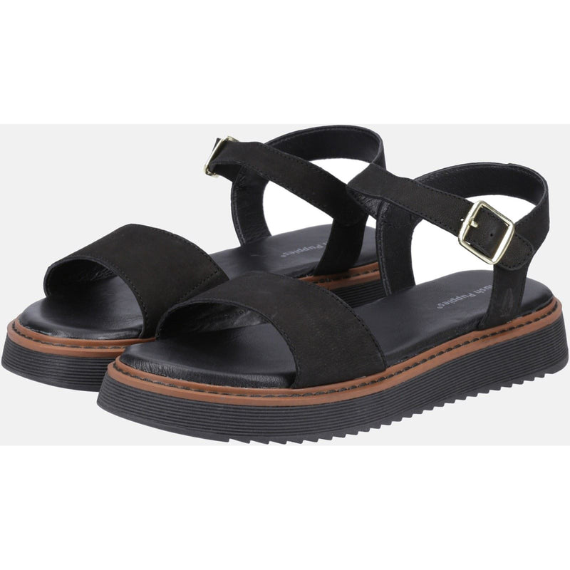 Hush Puppies Cassie Nubuk Damen Sandalen In Schwarz