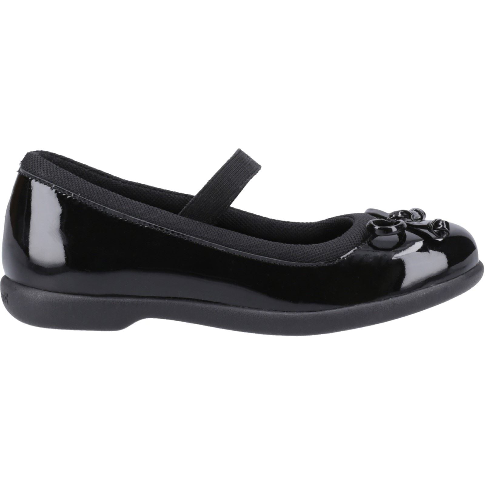 Hush Puppies Betty Patent Junior Mädchenschuhe Aus Schwarzem Leder