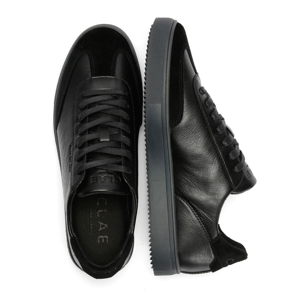 Clae Deane Herren Schwarz Leder Sneakers