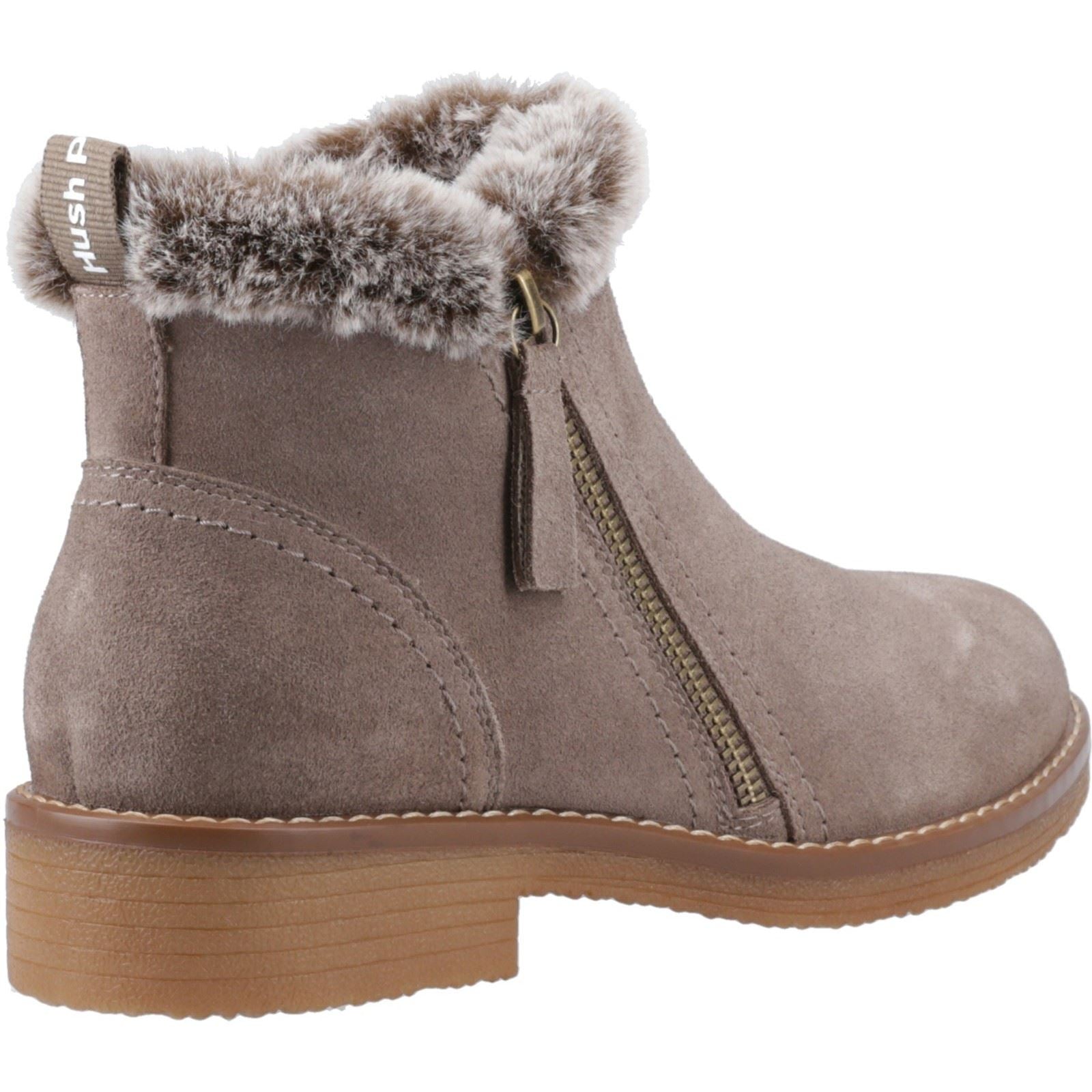 Hush Puppies Marnie Damen Wildleder Winter Stiefeletten in Taupe