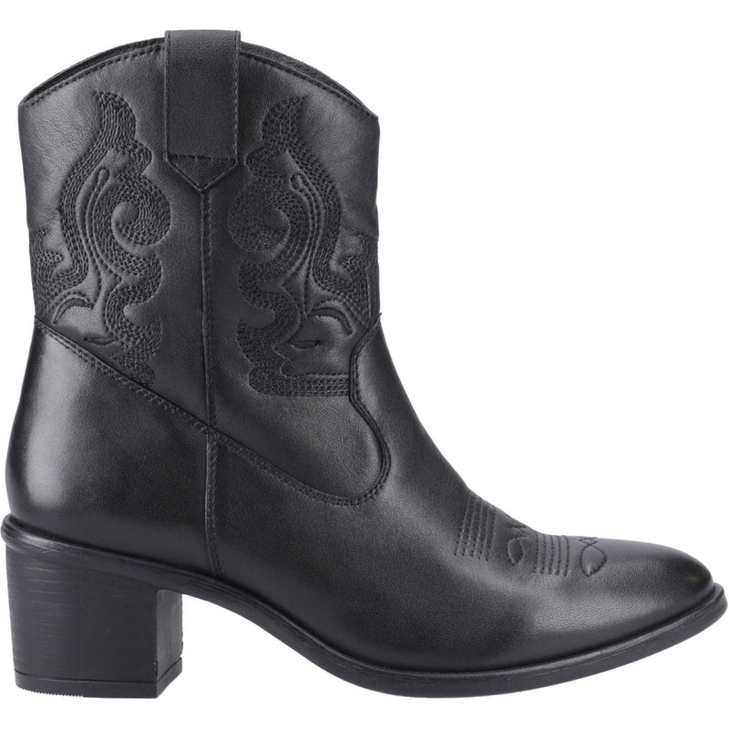 Hush Puppies Wynn Damen Stiefeletten aus schwarzem Leder mit Absatz