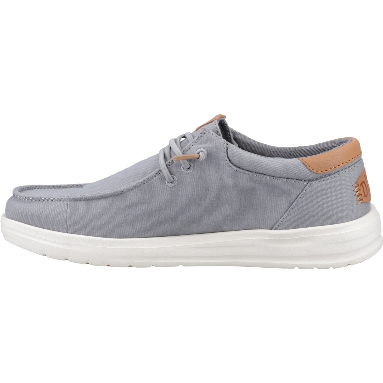 HEYDUDE Paul Canvas Baumwoll Herrenmokassinschuhe In Monument Grau