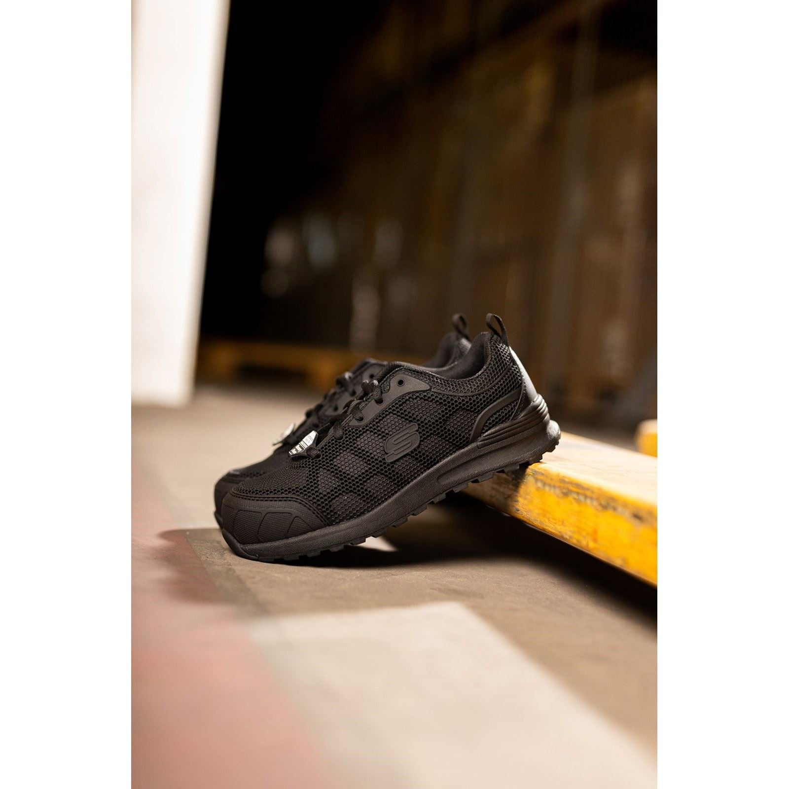 Skechers Workwear Bulklin Ayak Nylon Damen Schwarz/Schwarz Sicherheitssneaker