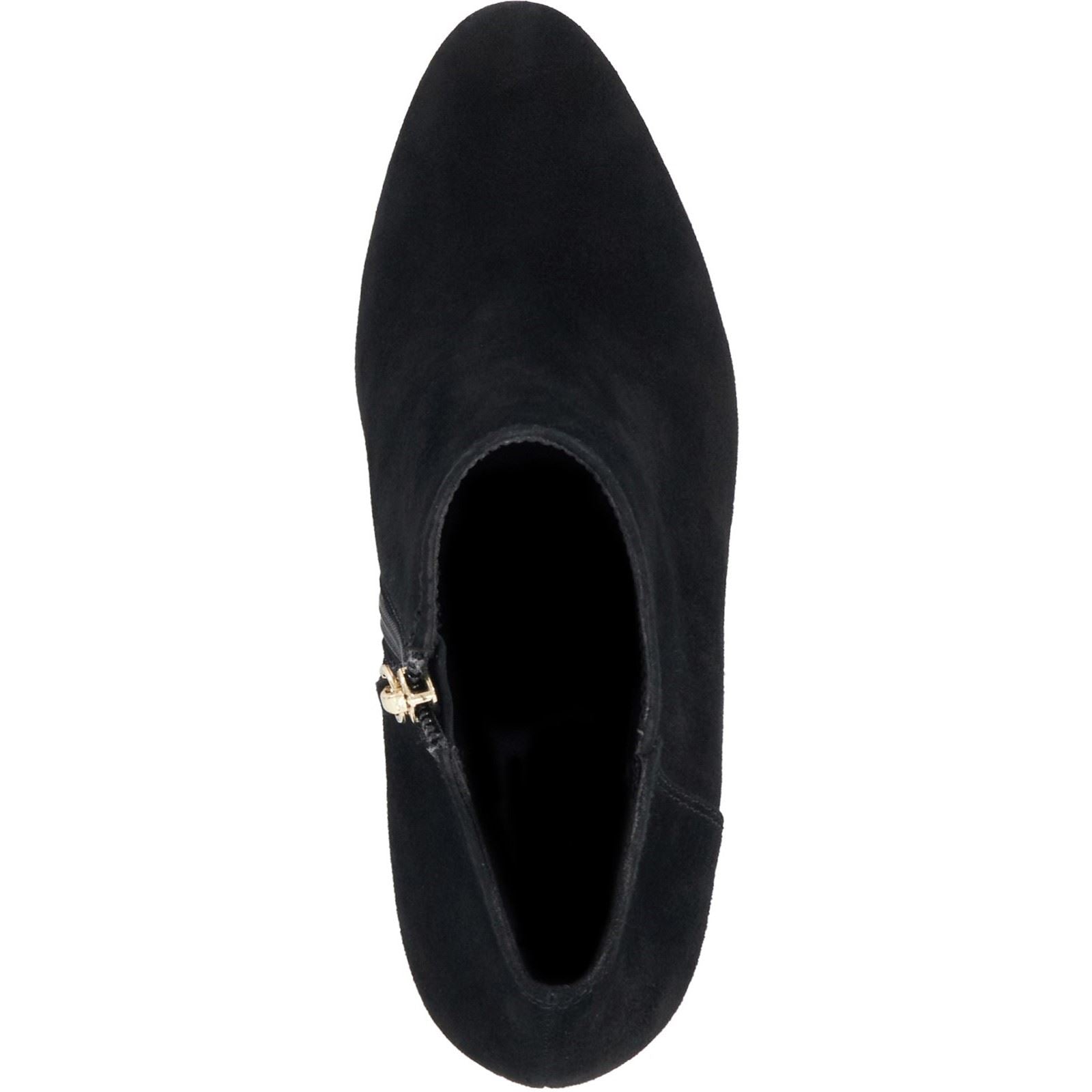 Dune Omarah Wide Fit Wildleder Damen Schwarze Absatz Stiefeletten