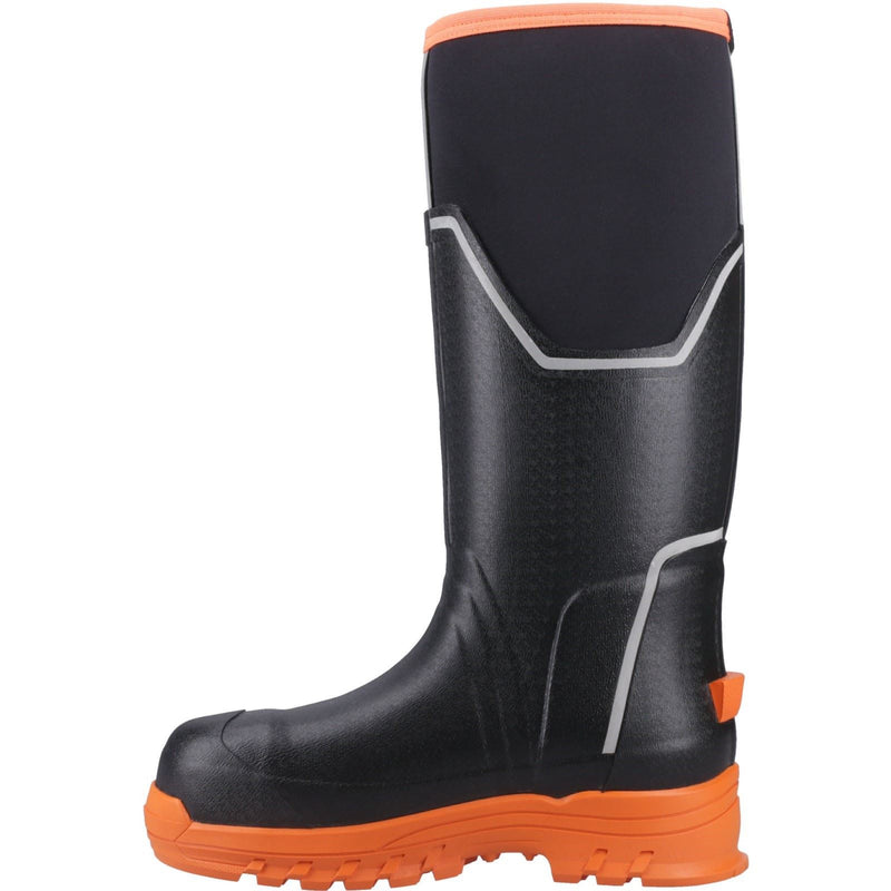 Muck Boots Grit S5 Damen Gummistiefel in Schwarz/Orange