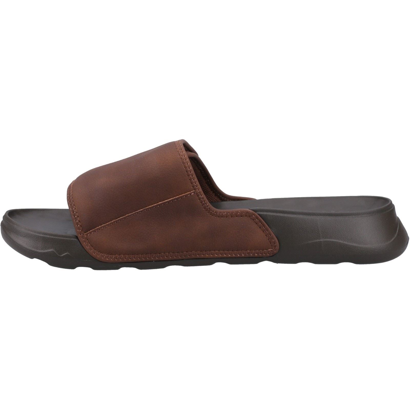 HEYDUDE Shore Slide Classic Polyester Herren Downtown Brown/Delicioso Brown Slides