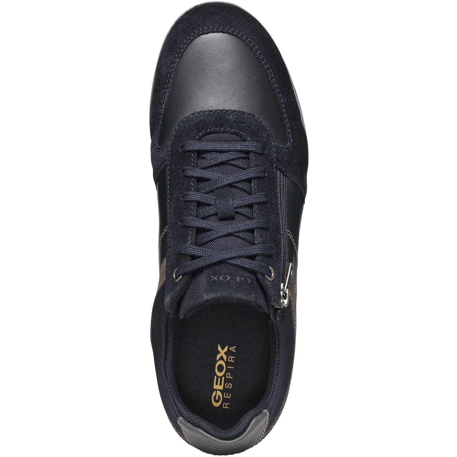Geox U Renan B Wildleder Herren Sneakers In Marineblau/Grau