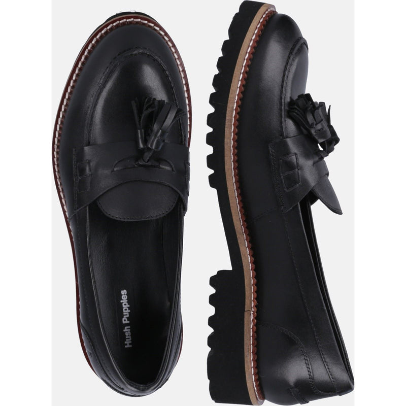Hush Puppies Ginny Wildleder Damen Schwarze Loafer