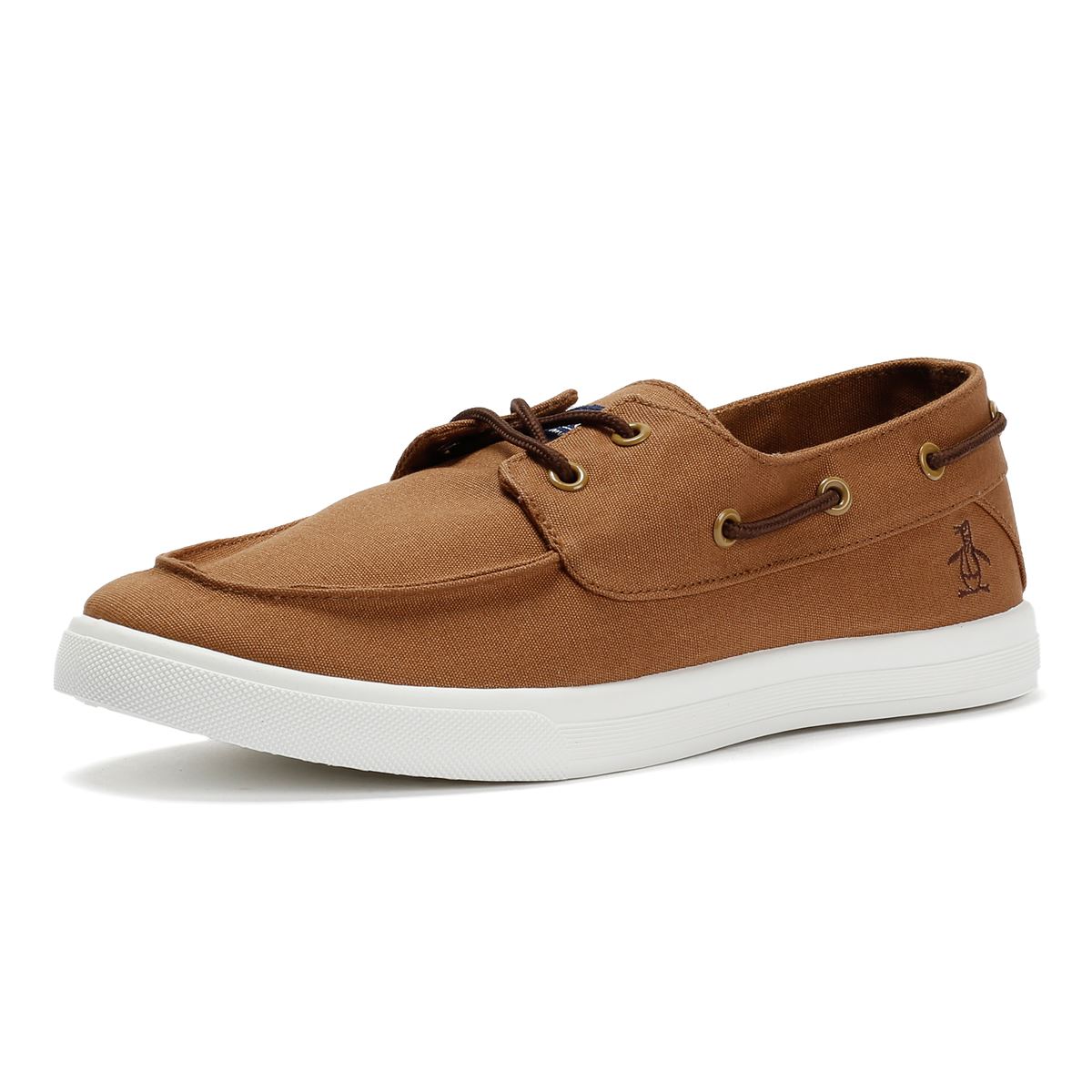 Penguin Sailor Canvas Herren Braune Schnürschuhe