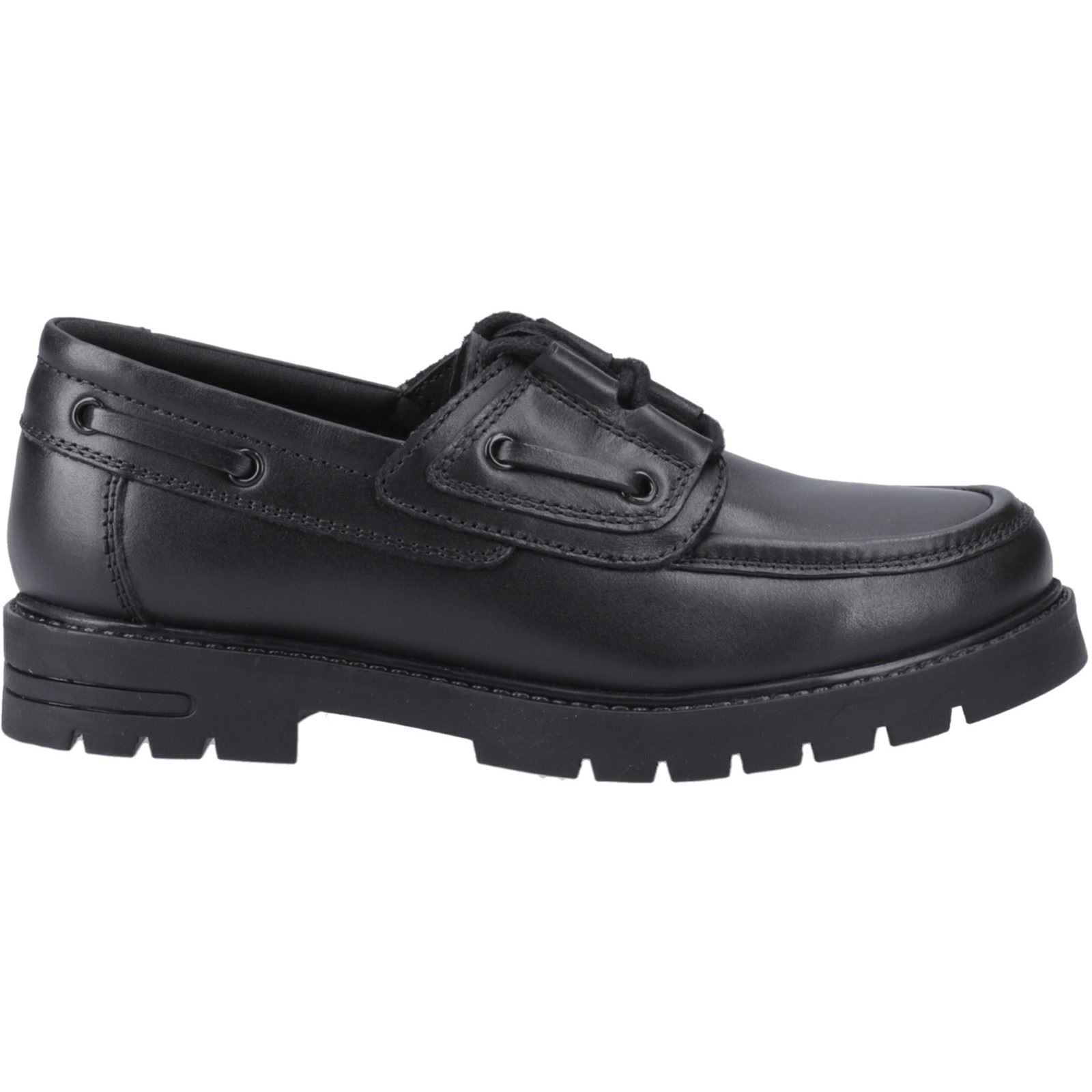 Hush Puppies Lucy Mädchenschwarze Bootsschuhe Aus Leder