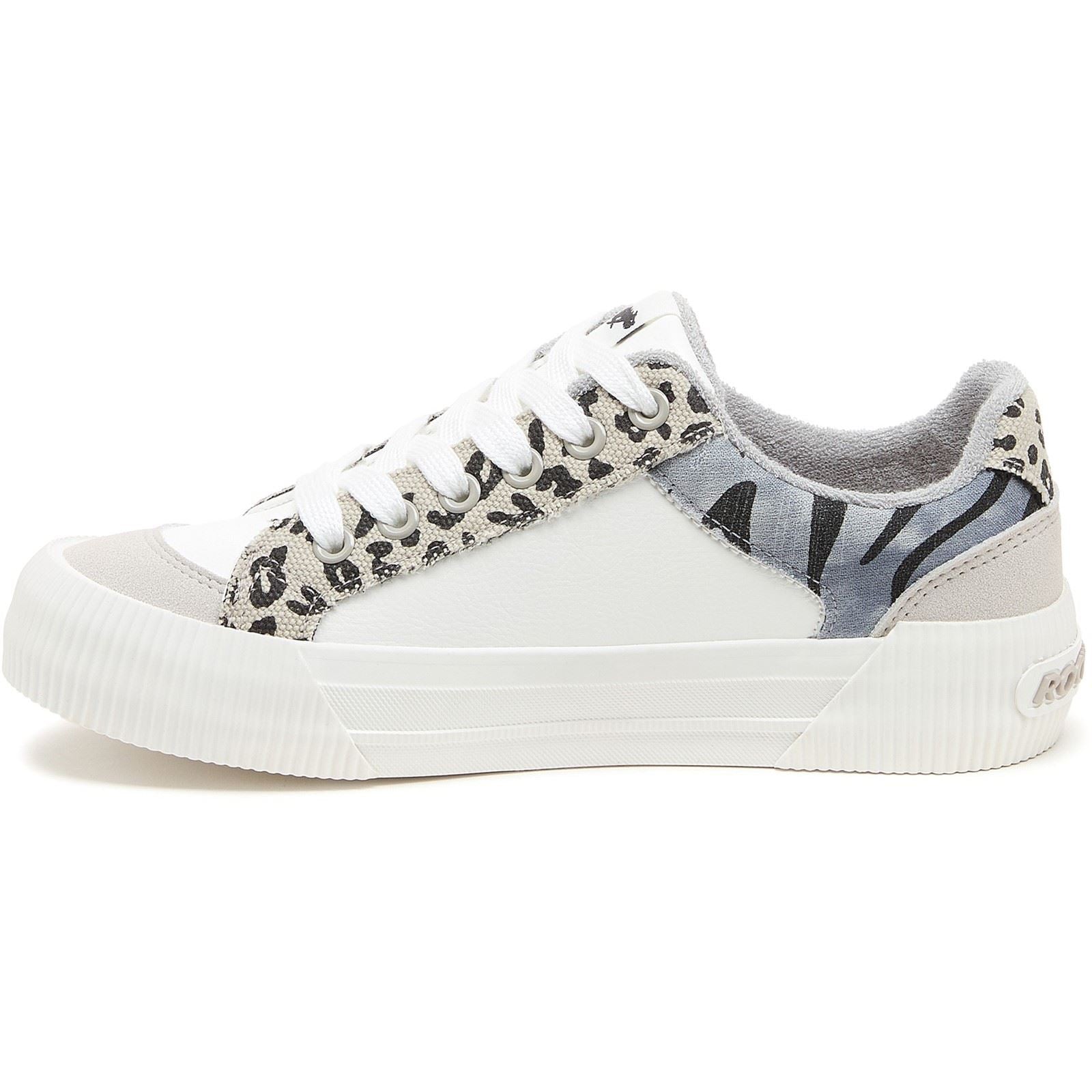 Rocket Dog Cheery Blocked Animal Textil Damen Grau/Weiß Sneaker