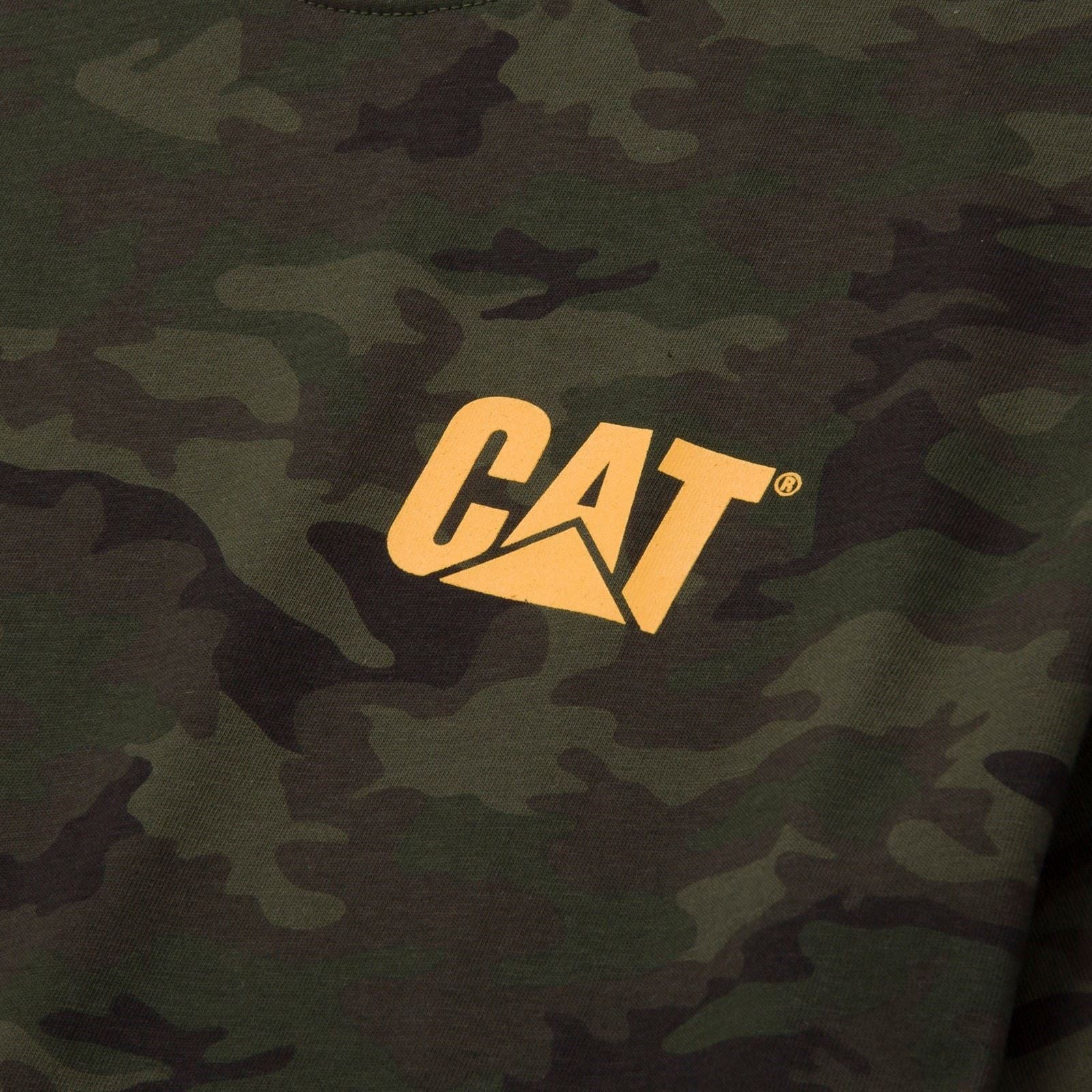 Caterpillar W05324 Trademark Baumwoll Herren Grüne Kurzarm T-Shirts