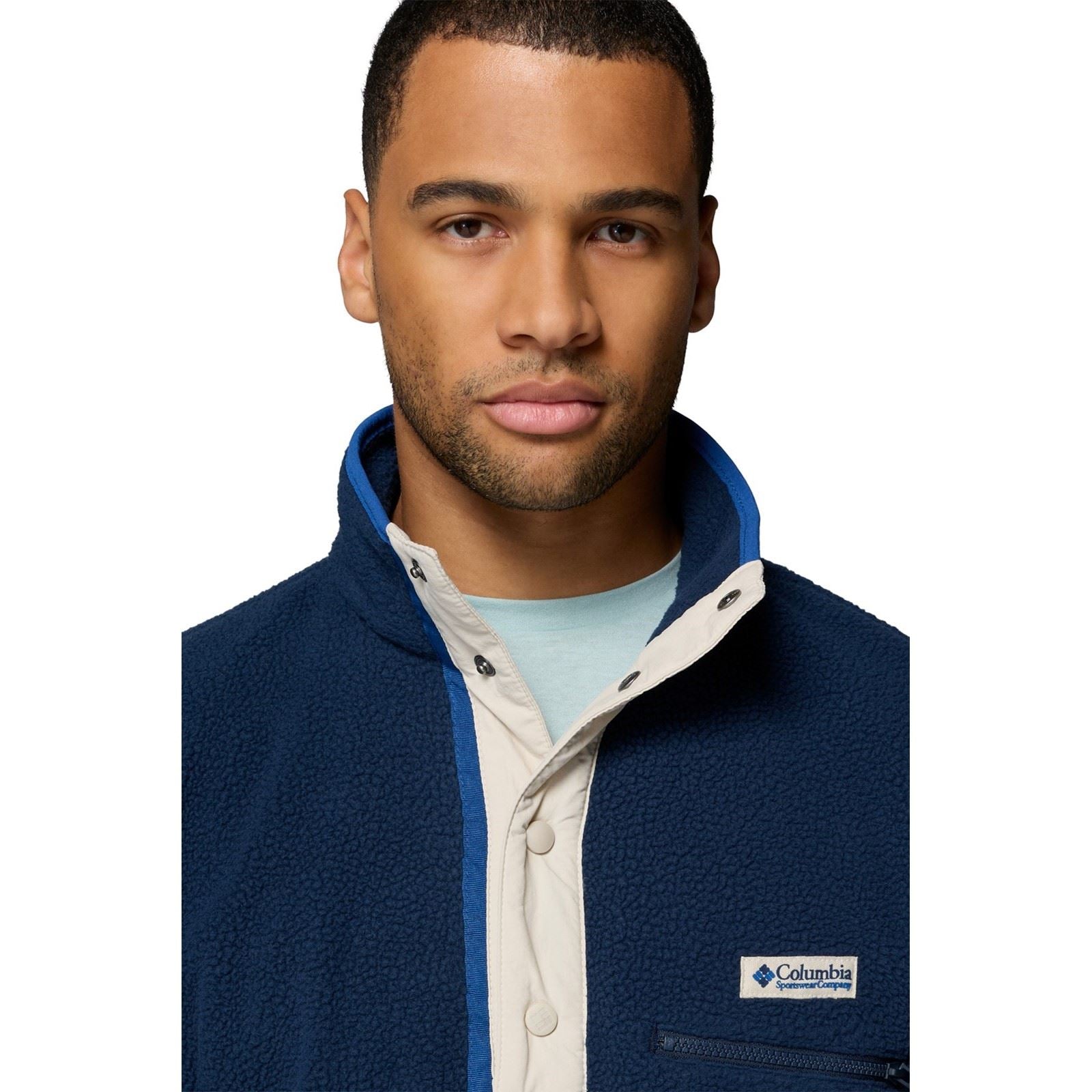 Columbia Helvetia II Half Snap Herren Blaue Fleecejacke