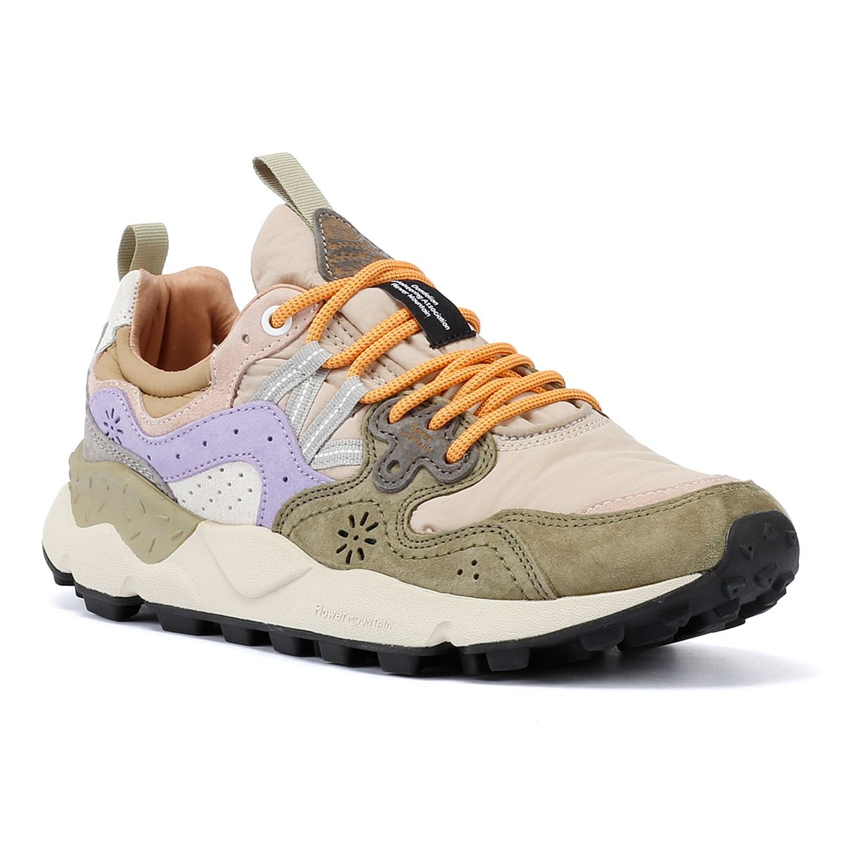 Flower Mountain Yamano 3 Wildleder Militärgrün/Taupe/Violett Sneakers