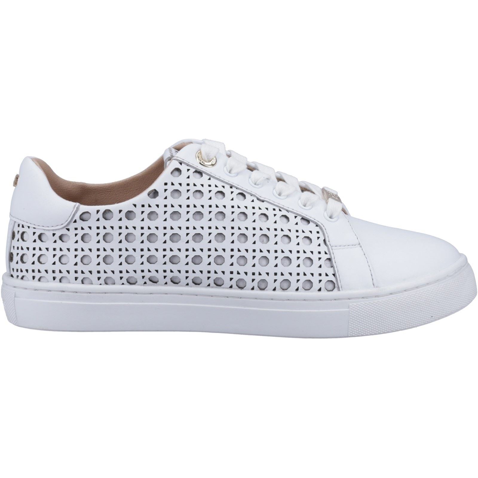 Dune Ease Leder Damen Weiße Turnschuhe