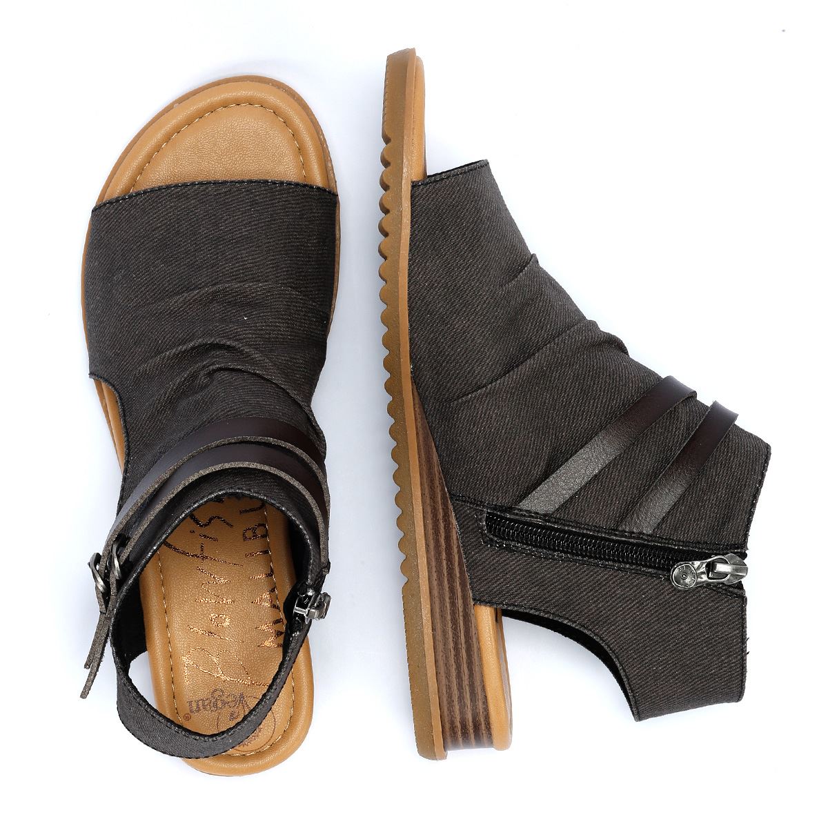 Blowfish Malibu Butterfly Denim Damen Sandalen Aus Schwarzem Denim
